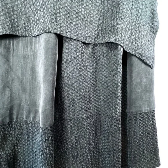 Vtg Wild Rose Midi Maxi Skirt Set 2 piece Womens 14 Gray Boho Rayon Textured USA - Picture 7 of 16